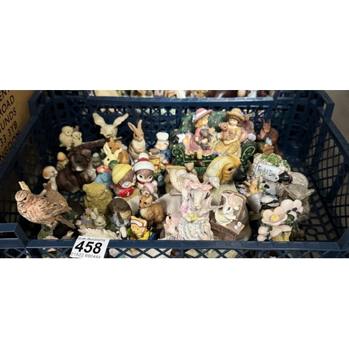 458 - 2 Trays of animal ornaments & other