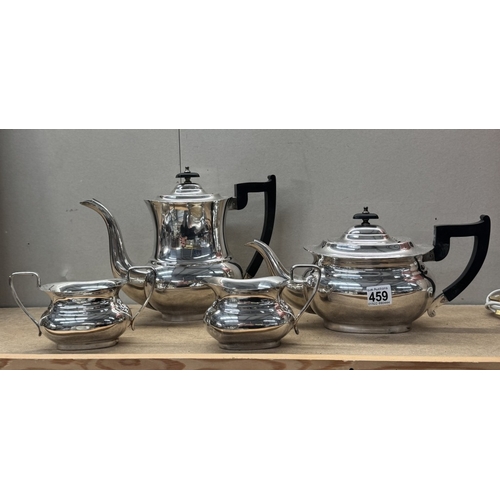 459 - A silver plate 5 piece tea set, tea pot, water jug, sugar & milk