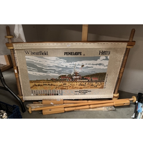 463 - A large unstarted tapestry on frame (No threads)