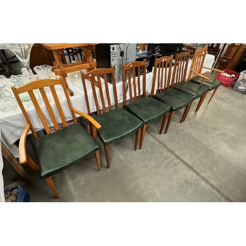 473 - A good set of six chairs with leatherette seats, COLLECT ONLY.