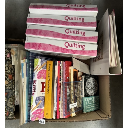 483 - A good lot of quilting books & material etc