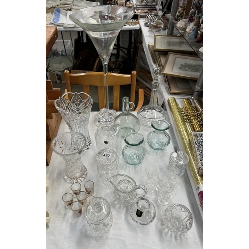 490 - A quantity of glassware including Edinburgh crystal, RCR decanter etc