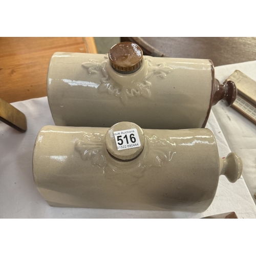 516 - Two vintage hot water bottles. COLLECT ONLY