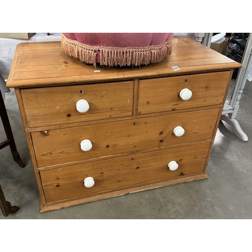 509 - A two over two Victorian pine chest of drawers, COLLECT ONLY.