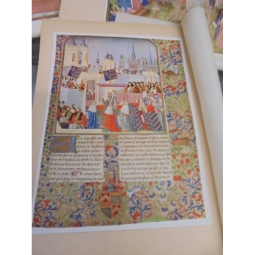 530 - Eight good quality relatively modern reprints of colour plated about medieval scenes & events.