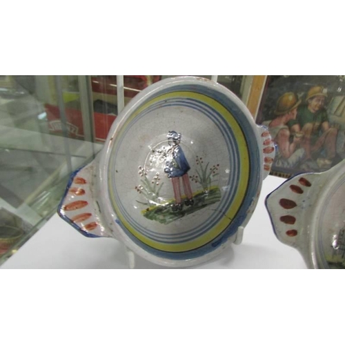 542 - Two 19th century Delft dishes, a/f.