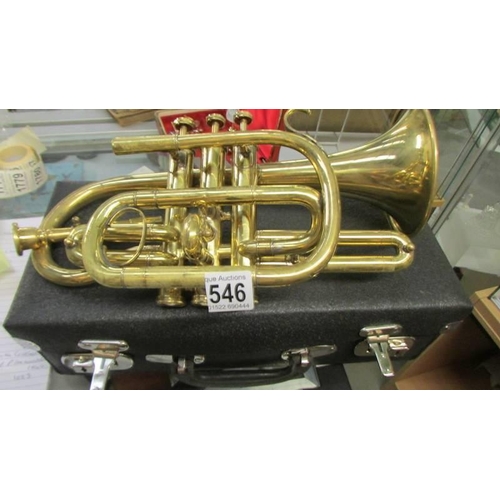 546 - A cased trumpet.