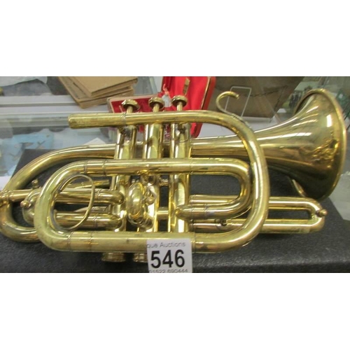 546 - A cased trumpet.