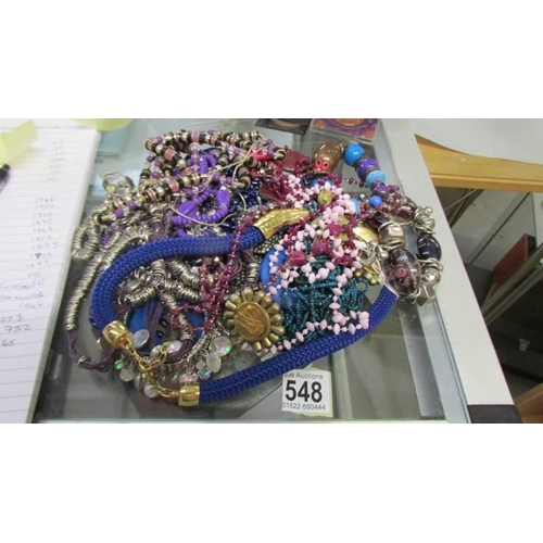 548 - A good lot of costume jewellery,