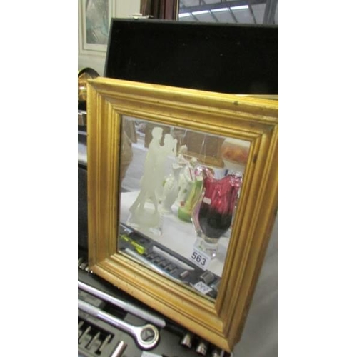 563 - A small gilt framed mirror. COLLECT ONLY.