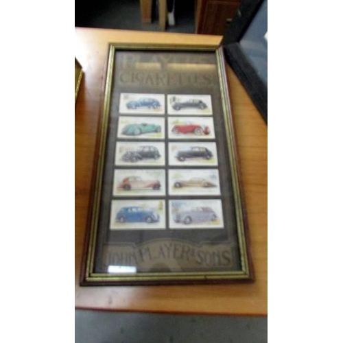 596 - Three sets of framed cigarette cards (Dogs missing glass), COLLECT ONLY.