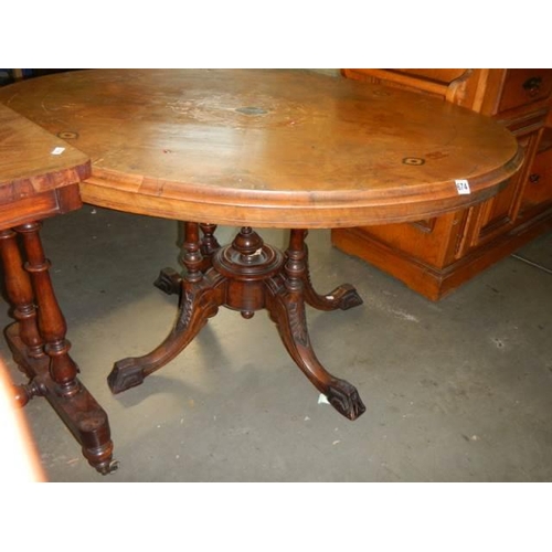 674 - A late Victorian mahogany tip top table on birdcage base, COLLECT ONLY.