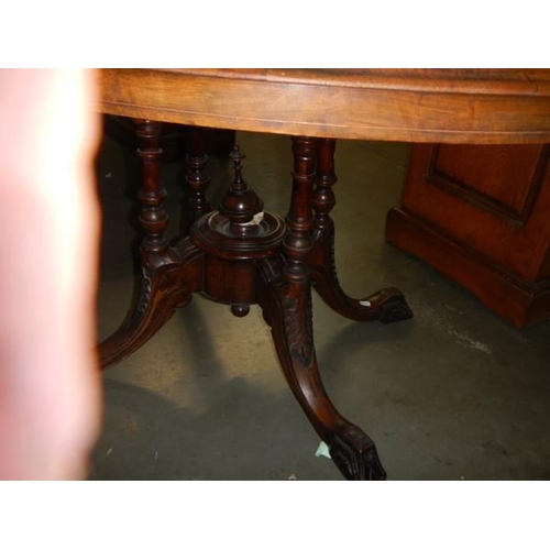 674 - A late Victorian mahogany tip top table on birdcage base, COLLECT ONLY.