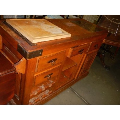 676 - A good quality Kitchen unit with marble inset in top and wine rack, COLLECT ONLY.