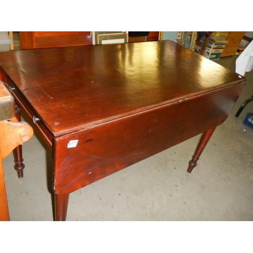 677 - A late Victorian mahogany Pembroke table, COLLECT ONLY.