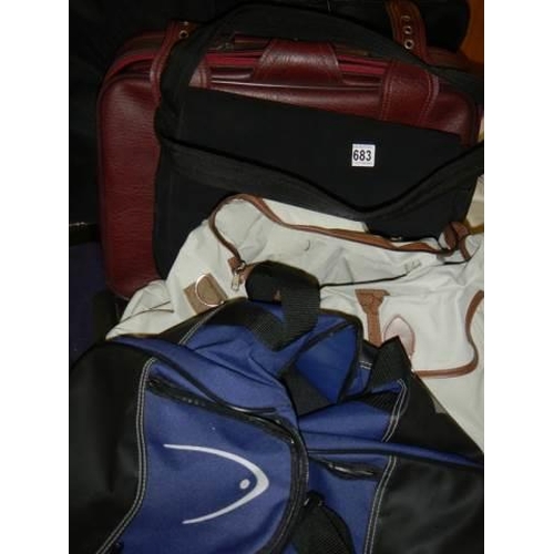 683 - A quantity of suitcases, bags etc., COLLECT ONLY.