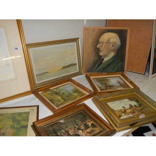 706 - A good selection of framed paintings and prints. COLLECT ONLY.