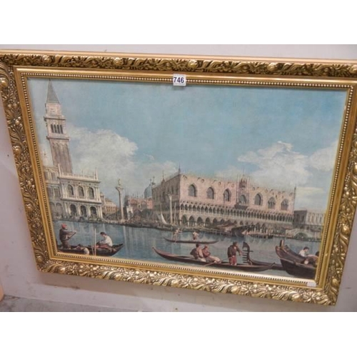 746 - A gilt framed Venetian scene, COLLECT ONLY.