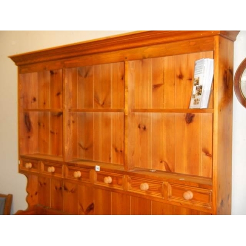 748 - A good mid 20th century pine open rack dresser, COLLECT ONLY.