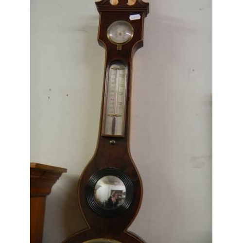 749 - A good Victorian mahogany barometer, COLLECT ONLY.