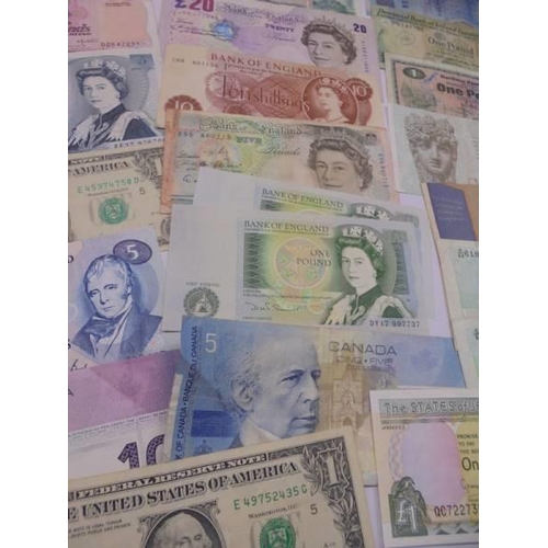 A collection of England, Scotland and Ireland bank notes.