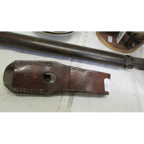 1294 - An old leather bayonet holder.