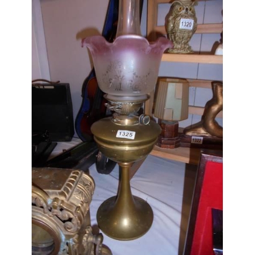 1325 - A Victorian brass Hink's oil lamp, COLLECT ONLY.