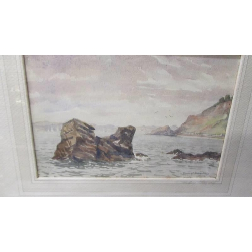 1330 - A pair framed and glazed watercolours of Torquay signed Ernest A Marsh.