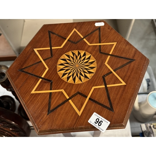 96 - An inlaid hexagonal small side table