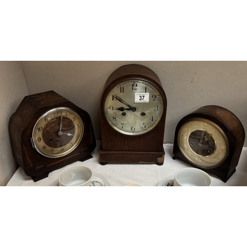 37 - 3 Vintage clocks in need of repair