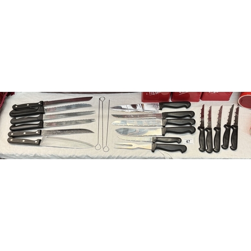 47 - A quantity of kitchen knives etc including 11 pieces by Shogun