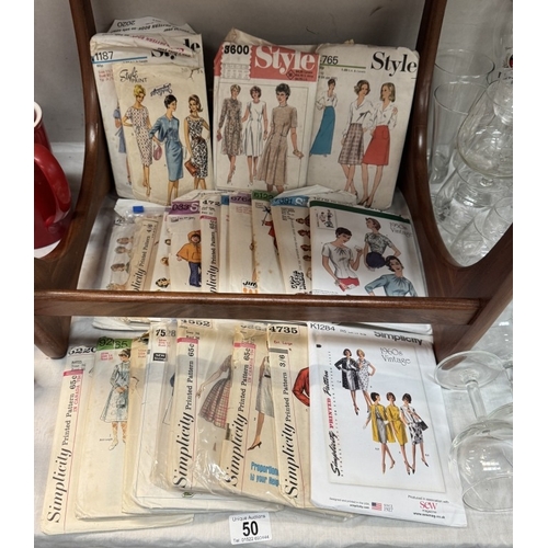 50 - 19 Vintage simplicity sewing patterns & 6 others