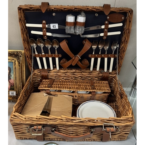 63 - A wicker picnic hamper