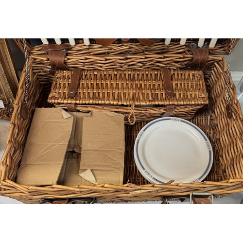 63 - A wicker picnic hamper