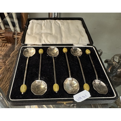 66 - 2 vintage cased sets of silver plated teaspoons