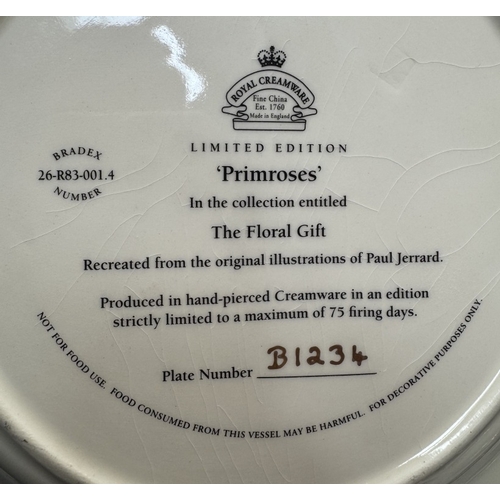 77 - 4 Creamware plates with certificates