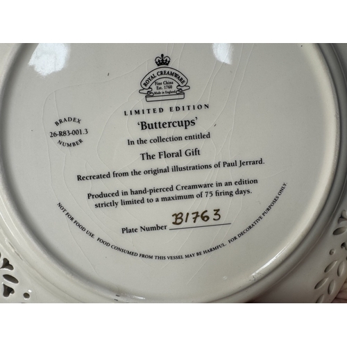 77 - 4 Creamware plates with certificates