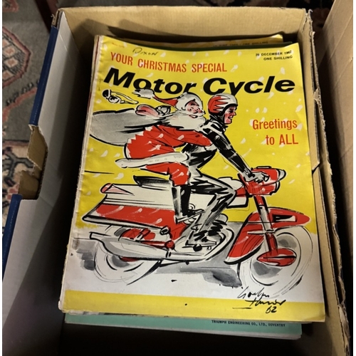 150 - A large collection of 1950/60's The motor cycle and motor cycling magazines (5 boxes)