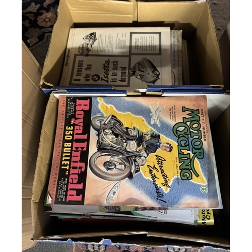 150 - A large collection of 1950/60's The motor cycle and motor cycling magazines (5 boxes)