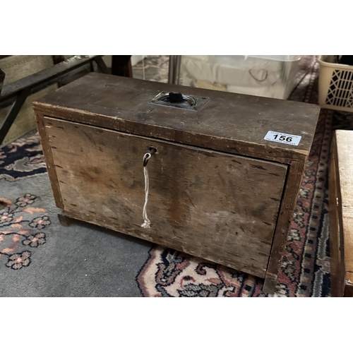 156 - A vintage tool/craft box with 3 drawers and another box with contents