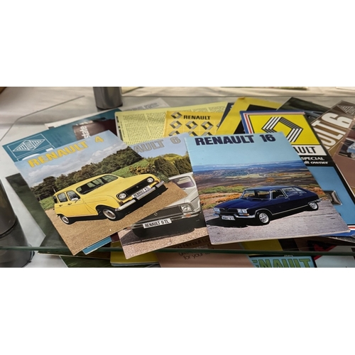 162 - A large collection of 1970/80's Renault car sales brochures etc