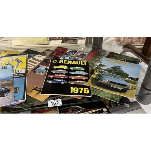 162 - A large collection of 1970/80's Renault car sales brochures etc