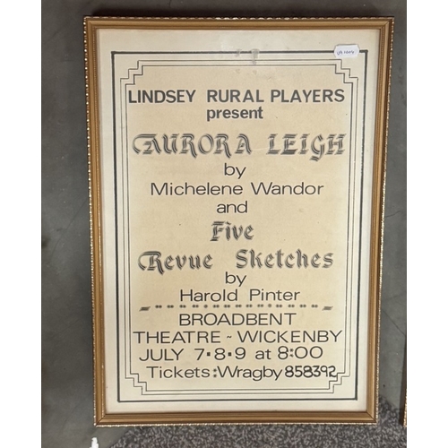 237 - 3 Gilt framed & glazed Wickenby theatre posters (Lindsey Rural Players) All 31 x 44cm