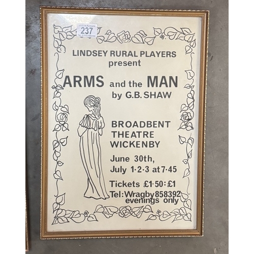 237 - 3 Gilt framed & glazed Wickenby theatre posters (Lindsey Rural Players) All 31 x 44cm