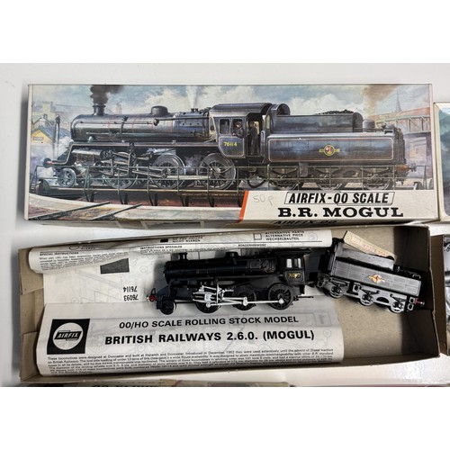 123 - 2 Airfix 1/72 series 2 aircrafts not started & A quantity of 00 scale railway kits assembled