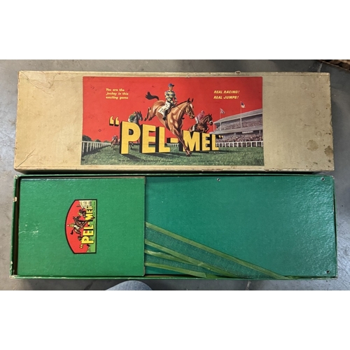 261 - A vintage Pel-Mel, Escalado type horse racing game, Airfix motor racing game (No cars or controllers... 