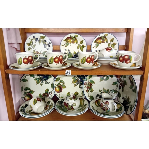 354 - 2 shelves of Staffordshire dinner & tea ware