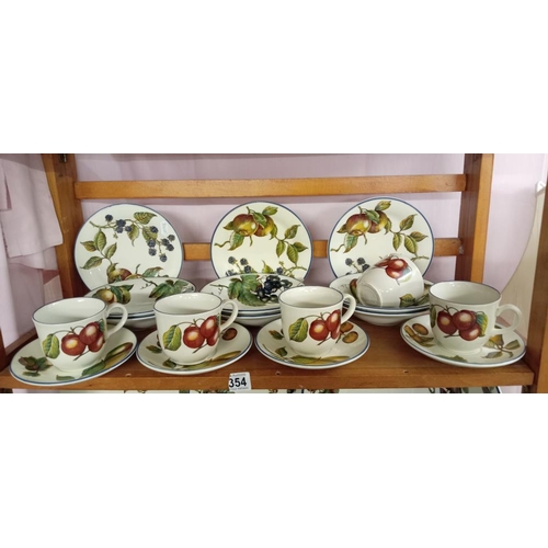 354 - 2 shelves of Staffordshire dinner & tea ware