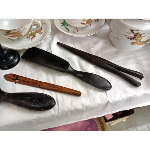 356 - A quantity of miscellaneous including hand mirrors & candlesticks etc.