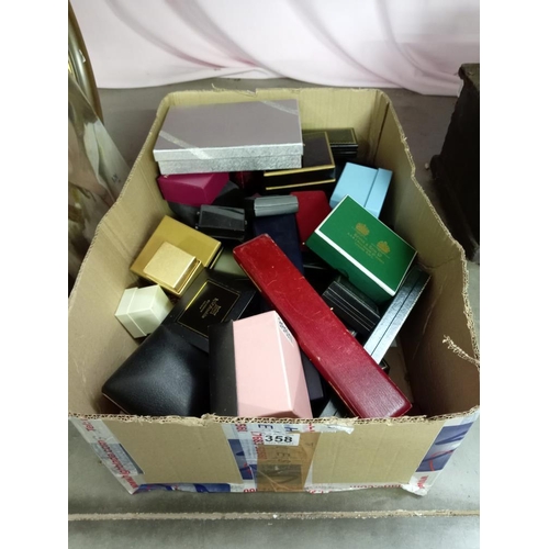 358 - A box containing empty jewellery boxes